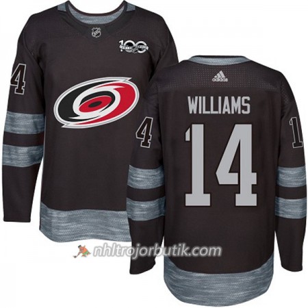 Män Ishockey Carolina Hurricanes Tröja Justin Williams 14 1917-2017 100th Anniversary Adidas Svart Authentic